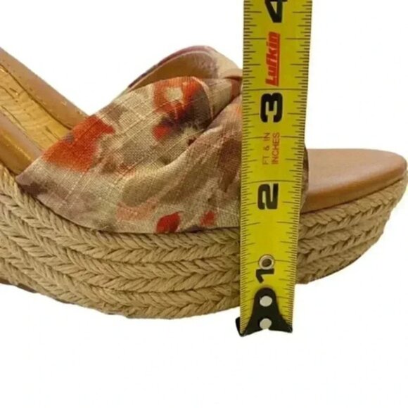 Softt Peggie Platform Wedge Espadrilles Sandals Jute Tan Brown Floral Size 9.5 - Picture 11 of 15